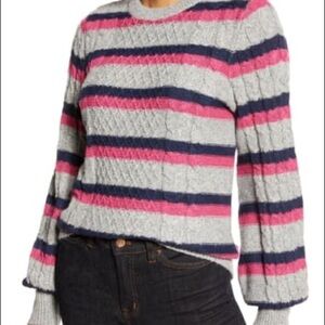 Halogen Atlantic Pacific NWOT Cable Stripe Sweater